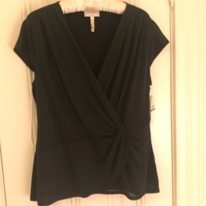 NWT beautifully draped black top